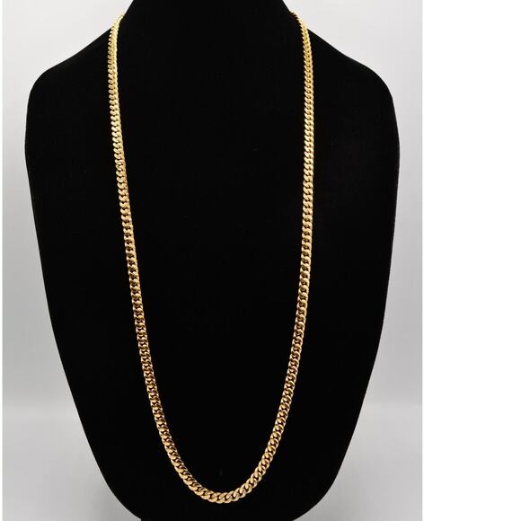 Givenchy Vintage Cuban Chain Necklace Unisex Gold Heavy Chunky Runway 37" Bin3D - Picture 1 of 12